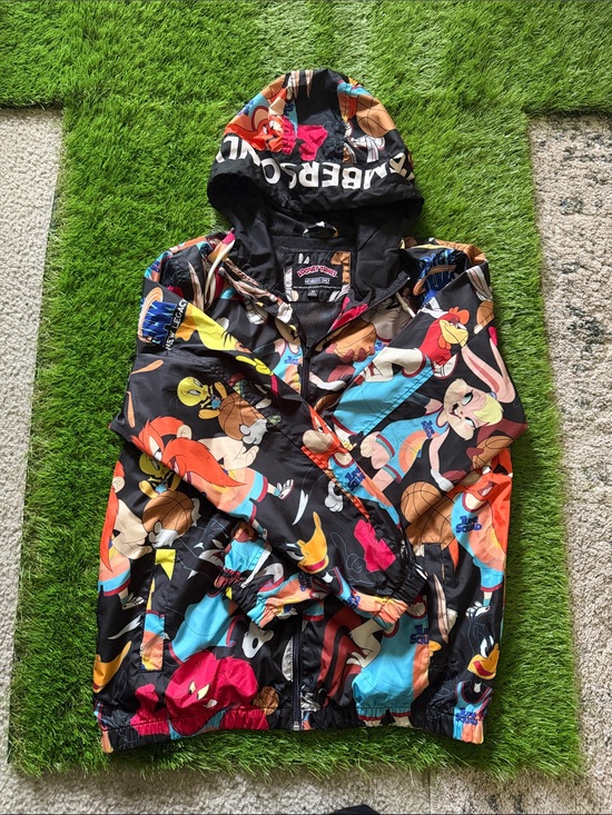 Members Only Other - Members Only Looney Tunes Character Print Hooded Windbreaker - Black Multi